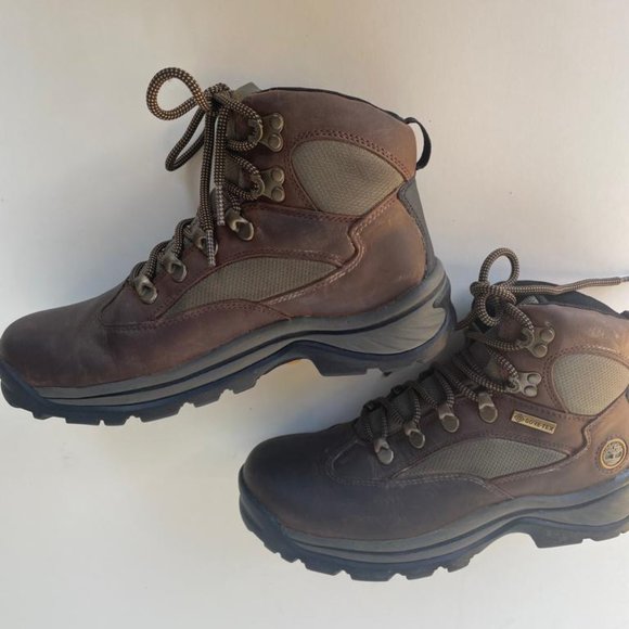 TIMBERLAND Women's Gore-Tex Brown Leather Hiking Outdoor Boots 15631 Size 7 - Picture 2 of 12